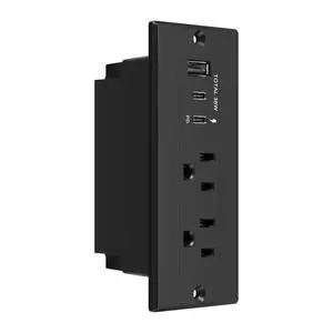 PD 36W Recessed Outlet Station, USB-A, USB-C, Power Delivery | ETL Listed, Matte Black, Desktop Power Grommet, Thermoplastic, Tough and Heat Resistant, Easy Installation PD 36W Recessed Outlet Station, USB-A, USB-C, Power Delivery | ETL Listed, Matte Black, Desktop Power Grommet, Thermoplastic, Tough and Heat Resistant, Easy Installation