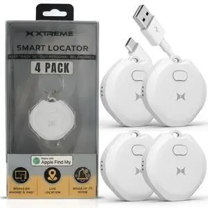 Rechargeable Air Tracker Tag 4 Pack, Key Finder Compatible with Apple Find My App for iOS iPhone, GPS Live Location Tracker, USB-C Charging, 100dB Alert, Keychain Attachment, Air Locator Rechargeable Air Tracker Tag 4 Pack, Key Finder Compatible with Apple Find My App for iOS iPhone, GPS Live Location Tracker, USB-C Charging, 100dB Alert, Keychain Attachment, Air Locator