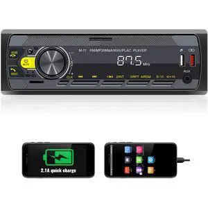 Single Din Car Stereo Bluetooth 5.0 Multimedia Audio Receiver, Push to Talk Assistant, Hands-Free Call Voice Control, MP3/FM/AUX in/USB/TF Input APP Control LCD Digital Display Single Din Car Stereo Bluetooth 5.0 Multimedia Audio Receiver, Push to Talk Assistant, Hands-Free Call Voice Control, MP3/FM/AUX in/USB/TF Input APP Control LCD Digital Display