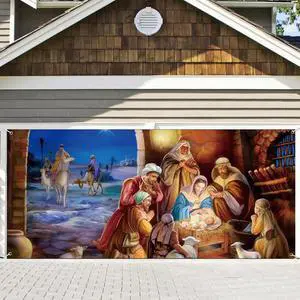 Nativity Scene Christmas Garage Door Banner 16 x 7 ft, Large Christmas Garage Door Decorations Outdoor Backdrop Background for Photo Holy Nativity Party Outdoor Banner Nativity Scene Christmas Garage Door Banner 16 x 7 ft, Large Christmas Garage Door Decorations Outdoor Backdrop Background for Photo Holy Nativity Party Outdoor Banner