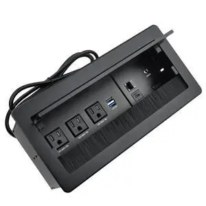 Tabletop Multimedia Connectivity Box with 3 AC Power+2 USB-A Charger+1 HDMI+1 RJ45(CAT6)+1 USB-C Data +1 Audio with 5.58ft Power Cord for Conference Room(Black) Tabletop Multimedia Connectivity Box with 3 AC Power+2 USB-A Charger+1 HDMI+1 RJ45(CAT6)+1 USB-C Data +1 Audio with 5.58ft Power Cord for Conference Room(Black)