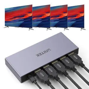 4K HDMI Splitter 1 in 4 Out with Power Adapter Mirror Display | External HDMI Switch 1 Computer Share 4 Monitors for PS5 Xbox Fire Stick TV Box Gaming Consoles,HDCP1.3 Aluminum(Not Extend) 4K HDMI Splitter 1 in 4 Out with Power Adapter Mirror Display | External HDMI Switch 1 Computer Share 4 Monitors for PS5 Xbox Fire Stick TV Box Gaming Consoles,HDCP1.3 Aluminum(Not Extend)