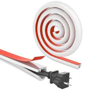 Wall Cord Hider 196 Inch Cable Hider for Wires, W0.59 H0.39in White | Self Adhesive, Flexible, PVC Material, for Wall Mount TV, Cord Cover, Cable Raceway Wall Cord Hider 196 Inch Cable Hider for Wires, W0.59 H0.39in White | Self Adhesive, Flexible, PVC Material, for Wall Mount TV, Cord Cover, Cable Raceway