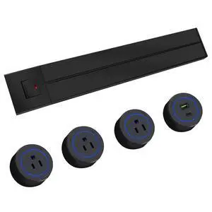 Track Outlet; Removable Electrical Outlet Track System, 19.68 inch Power Track 8000w, 3 AC Outlet adapters 1875W,USB-C PD 20W Supercharging for Home Kitchen, Living Room, Office- Black Track Outlet; Removable Electrical Outlet Track System, 19.68 inch Power Track 8000w, 3 AC Outlet adapters 1875W,USB-C PD 20W Supercharging for Home Kitchen, Living Room, Office- Black