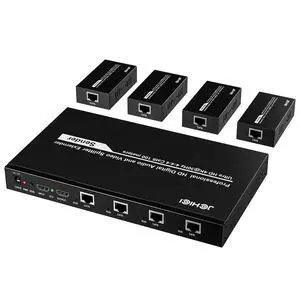 4K HDMI Extender Splitter 1x4 100M with Loopout | EDID copy, lossless 4K@30Hz, zero latency, 3D support., plug & play for TV/monitor/projector 4K HDMI Extender Splitter 1x4 100M with Loopout | EDID copy, lossless 4K@30Hz, zero latency, 3D support., plug & play for TV/monitor/projector
