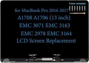 LCD Screen Replacement for MacBook Pro A1708 A1706 Late 2016 Mid 2017 EMC 3071 EMC 3163 EMC 3164 Retina Full LED Display Hinge Cover Assembly 661-05095 661-05096 (Silver) LCD Screen Replacement for MacBook Pro A1708 A1706 Late 2016 Mid 2017 EMC 3071 EMC 3163 EMC 3164 Retina Full LED Display Hinge Cover Assembly 661-05095 661-05096 (Silver)
