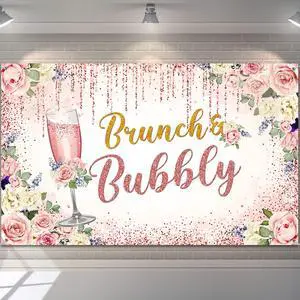 Rose Gold Bridal Shower Brunch Backdrop Decoration 6 x 4 FT Bar Banner Pink Champagne Background for Wedding Bachelorette Birthday Party Supplies, Photo Booth Props Decor Rose Gold Bridal Shower Brunch Backdrop Decoration 6 x 4 FT Bar Banner Pink Champagne Background for Wedding Bachelorette Birthday Party Supplies, Photo Booth Props Decor