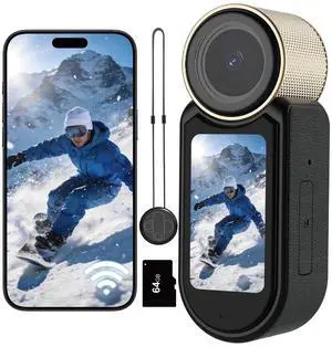 Mini Body Camera 2.7K with 64GB Thumb Cam for Hands-Free POV Vlogging | 1.47" HD Screen, WiFi App Preview & Transfer, 101° Wide-Angle, 2.7K Video, 48g Lightweight for YouTube Travel Cycling Mini Body Camera 2.7K with 64GB Thumb Cam for Hands-Free POV Vlogging | 1.47" HD Screen, WiFi App Preview & Transfer, 101° Wide-Angle, 2.7K Video, 48g Lightweight for YouTube Travel Cycling