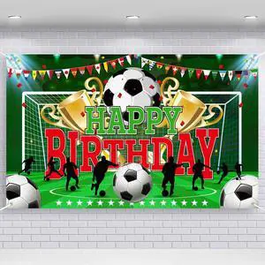 Soccer Party Backdrop Sports Themed Party Decoration Soccer Happy Birthday Banner Wall Hanging Decor Photo Background for Holiday Birthday Party Supplies, 70.8 x 43.3 Inches Soccer Party Backdrop Sports Themed Party Decoration Soccer Happy Birthday Banner Wall Hanging Decor Photo Background for Holiday Birthday Party Supplies, 70.8 x 43.3 Inches