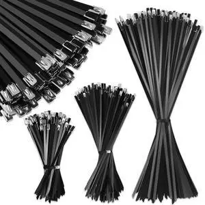 500 Pcs 6", 10", 14" Metal Zip Ties Black 304 Stainless Steel Zip Ties Epoxy Coated Tie Heavy Duty Cable Self Locking Cable Multi Purpose for Machinery Vehicles Exhaust Wrap Outdoor Fence Farms 500 Pcs 6", 10", 14" Metal Zip Ties Black 304 Stainless Steel Zip Ties Epoxy Coated Tie Heavy Duty Cable Self Locking Cable Multi Purpose for Machinery Vehicles Exhaust Wrap Outdoor Fence Farms