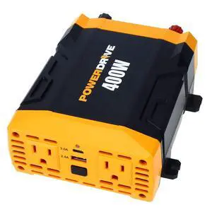 PWD400 400 Watt Power Inverter 12v DC to 110v AC with 2 Outlets and 2 Ports PWD400 400 Watt Power Inverter 12v DC to 110v AC with 2 Outlets and 2 Ports