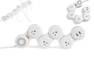 Flexible Surge Protector Power Strip, 6 Feet Long Cord 4 Outlets 2 USB 10V/13amp Flat Plug with Overload Protection Extension Cord,Suitable for Home Office Travel,White Flexible Surge Protector Power Strip, 6 Feet Long Cord 4 Outlets 2 USB 10V/13amp Flat Plug with Overload Protection Extension Cord,Suitable for Home Office Travel,White