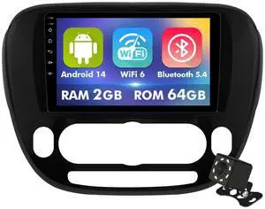 9 Inch IPS Touchscreen Android 14 Car Stereo for Kia Soul 2014-2019 with Wireless CarPlay & Android Auto 2+64GB Car Radio, Support WiFi 6, Bluetooth,5.4, Backup Camera, SWC 9 Inch IPS Touchscreen Android 14 Car Stereo for Kia Soul 2014-2019 with Wireless CarPlay & Android Auto 2+64GB Car Radio, Support WiFi 6, Bluetooth,5.4, Backup Camera, SWC