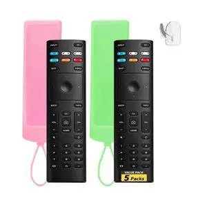 (Pack of 2) Replacement Remote Control Fit Vizio Smart TV Remote with Anti-Lost Soft Glowing Silicone Cover & Mount Hook, Universal for Vizio All Smart LCD LED HD UHD HDR 4K TVs(Green & Pink) (Pack of 2) Replacement Remote Control Fit Vizio Smart TV Remote with Anti-Lost Soft Glowing Silicone Cover & Mount Hook, Universal for Vizio All Smart LCD LED HD UHD HDR 4K TVs(Green & Pink)