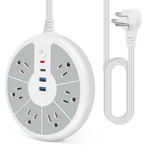 Ultra-Thin Cord Power Strip Fast USB C - 6-Outlet Power Strip Surge Protector with 3 USB Ports - Compact Charging Station Plug Extender for Desk, Office, Computer, Charger, Electronic Accessories Ultra-Thin Cord Power Strip Fast USB C - 6-Outlet Power Strip Surge Protector with 3 USB Ports - Compact Charging Station Plug Extender for Desk, Office, Computer, Charger, Electronic Accessories
