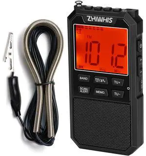 Portable Radio, AM FM Stereo SW NOAA Weather VHF Receiver with Alerts, Rechargeable DSP Pocket Radios with 9.85Ft Wire Antenna, 900mAh/396Presets/Alarm Clock/Sleep Timer for Walking ZWS-878 Portable Radio, AM FM Stereo SW NOAA Weather VHF Receiver with Alerts, Rechargeable DSP Pocket Radios with 9.85Ft Wire Antenna, 900mAh/396Presets/Alarm Clock/Sleep Timer for Walking ZWS-878