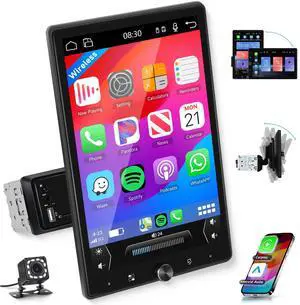10.4 Wireless CarPlay Stereo Single Din Car Radio,2025 Upgraded Rotatable HD IPS Touch Screen,Wireless Android Auto Car Play Screen Bluetooth RDS/FM EQ SWC USB/TF Backup Camera 10.4 Wireless CarPlay Stereo Single Din Car Radio,2025 Upgraded Rotatable HD IPS Touch Screen,Wireless Android Auto Car Play Screen Bluetooth RDS/FM EQ SWC USB/TF Backup Camera