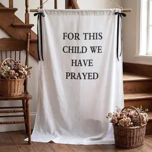 Boho Linen Baby Shower Backdrop 59 x 50 Inch for This Child WE Have Prayed Fabric Baby Shower Party Backdrop Decorations Photo Booth Background for Newborn Birthday Party Supplies Boho Linen Baby Shower Backdrop 59 x 50 Inch for This Child WE Have Prayed Fabric Baby Shower Party Backdrop Decorations Photo Booth Background for Newborn Birthday Party Supplies