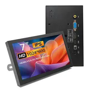 HD Monitor 7 Inch Type-C/DC/AV/VGA Display HDMI LCD 1024 * 600 High Resolution for Raspberry Pi 4/3 Model B/3B+/BB Black/Banana Pi,Work as Computer Monitor for Windows 10/8.1/8/7, EM713-D HD Monitor 7 Inch Type-C/DC/AV/VGA Display HDMI LCD 1024 * 600 High Resolution for Raspberry Pi 4/3 Model B/3B+/BB Black/Banana Pi,Work as Computer Monitor for Windows 10/8.1/8/7, EM713-D