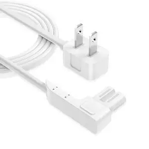 6.6ft 90 Degree Angled Power Cord for Sonos One/One SL/Play:1 Speakers, Space-Saving Nema 1-15P to Figure 8 C7 Power Cable, No Bulge, White 6.6ft 90 Degree Angled Power Cord for Sonos One/One SL/Play:1 Speakers, Space-Saving Nema 1-15P to Figure 8 C7 Power Cable, No Bulge, White
