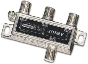 Antop Coax Splitter 3 Way for Cable TV, Satellite, HDTV, Amplified Antenna Antop Coax Splitter 3 Way for Cable TV, Satellite, HDTV, Amplified Antenna