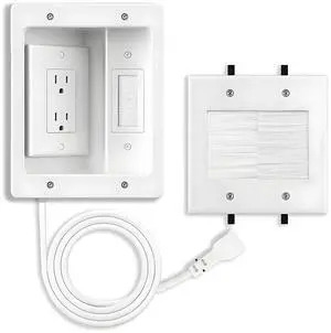 in Wall Cable Management Kit,TV Cord Hider for Wall Mounted TV with Two Triple Outlet,9ft Cord Hider with Brush Wall Plates for Home Theater Cable Management in Wall Cable Management Kit,TV Cord Hider for Wall Mounted TV with Two Triple Outlet,9ft Cord Hider with Brush Wall Plates for Home Theater Cable Management