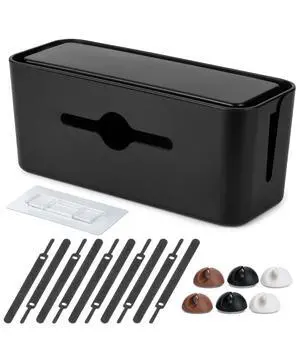 Bates- Cable Management Box, Large, Cable Organizer Box, Cord Organizer Box, Cable Box Organizer, Cord Management Box, Cord Hider Box, Cord Box for Wires on Floor, Power Strip Cover Box Baby Proof Bates- Cable Management Box, Large, Cable Organizer Box, Cord Organizer Box, Cable Box Organizer, Cord Management Box, Cord Hider Box, Cord Box for Wires on Floor, Power Strip Cover Box Baby Proof