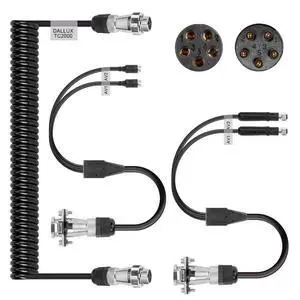 Heavy Duty Vehicle Coil Trailer Cable with 2 Channel 4 PIN AV Connector Disconnect Kit for Truck Caravan Motor Home Backup Security Camera Monitor System Heavy Duty Vehicle Coil Trailer Cable with 2 Channel 4 PIN AV Connector Disconnect Kit for Truck Caravan Motor Home Backup Security Camera Monitor System