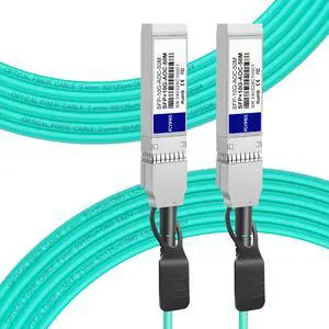 10G AOC Fiber Active Optical Cable, OM3 MMF, 50M (164ft) | SFP+ to SFP+, Direct-Attach Fiber Assemblies for Cisco, Ubiquiti UniFi, Supermicro, Mikrotik 10G AOC Fiber Active Optical Cable, OM3 MMF, 50M (164ft) | SFP+ to SFP+, Direct-Attach Fiber Assemblies for Cisco, Ubiquiti UniFi, Supermicro, Mikrotik