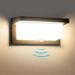 18W Motion Sensor LED Wall Light, IP65 Outdoor Porch Light 110V | Hardwired design, aluminum housing, dusk to dawn function, applicable for outdoor porch and indoor lighting 18W Motion Sensor LED Wall Light, IP65 Outdoor Porch Light 110V | Hardwired design, aluminum housing, dusk to dawn function, applicable for outdoor porch and indoor lighting