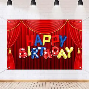 Circus Show Happy Birthday Backdrop Banner Cartoon Stage Red Curtain Theme Background Decor for Boys Girls Birthday Party Decorations Photo Studio Props Supplies 72x43in Circus Show Happy Birthday Backdrop Banner Cartoon Stage Red Curtain Theme Background Decor for Boys Girls Birthday Party Decorations Photo Studio Props Supplies 72x43in