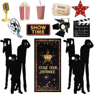 13 Pcs Movie Theme Photography Backdrop and Studio Props DIY Kit VIP Stage Door Entrance Doors Cover Paparazzi Prop Party Accessory Award Night Ceremony Photo Booth Background for Party Decor 13 Pcs Movie Theme Photography Backdrop and Studio Props DIY Kit VIP Stage Door Entrance Doors Cover Paparazzi Prop Party Accessory Award Night Ceremony Photo Booth Background for Party Decor