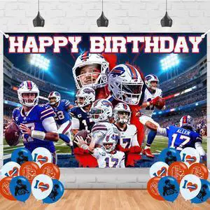Buffalo Football Happy Birthday Backdrop Bills Banner Poster for Soccer Theme Party Decorations Birthday Supplies Background Studio Shoot Photo Props Booth Buffalo Football Happy Birthday Backdrop Bills Banner Poster for Soccer Theme Party Decorations Birthday Supplies Background Studio Shoot Photo Props Booth