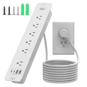 Recessed Power Strip, Flush Mount Power Strip with USB Ports, PD 20W USB C Fast Charging, 6 FT Extension Cord Surge Protector with1800J, Furniture Hidden Outlet for Side Table, End Table Recessed Power Strip, Flush Mount Power Strip with USB Ports, PD 20W USB C Fast Charging, 6 FT Extension Cord Surge Protector with1800J, Furniture Hidden Outlet for Side Table, End Table