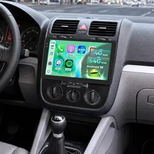 Car Radio for Volkswagen Jetta 2006-2010(Manual A/C) CarPlay Android Auto | 10 Inch HD Touchscreen with 4+64G storage, Jetta Stereo with 5Ghz WiFi GPS Bluetooth FM/RDS EQ SWC Backup Camera MIC Car Radio for Volkswagen Jetta 2006-2010(Manual A/C) CarPlay Android Auto | 10 Inch HD Touchscreen with 4+64G storage, Jetta Stereo with 5Ghz WiFi GPS Bluetooth FM/RDS EQ SWC Backup Camera MIC