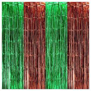XtraLarge Green and Brown Backdrop - 3.25x 8 Feet, Pack of 4 | Green and Brown Fringe Backdrop Curtains for Football Party Decorations | Foil Fringe Curtains for Dinosaur Birthday Decor XtraLarge Green and Brown Backdrop - 3.25x 8 Feet, Pack of 4 | Green and Brown Fringe Backdrop Curtains for Football Party Decorations | Foil Fringe Curtains for Dinosaur Birthday Decor