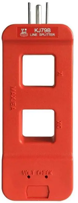KJ79B AC Line SplitterRed 1Pcs | Line Splitter for Clamp Meter, 10x Measurement, 15A Max Current, for US Outlets KJ79B AC Line SplitterRed 1Pcs | Line Splitter for Clamp Meter, 10x Measurement, 15A Max Current, for US Outlets