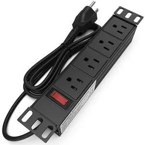 10" Mini Rack PDU - 1U (4 Outlet) for 10in Network Cabinet - TP1713 | Power distribution unit for 10in mini server rack, power strip w/ protection (110V/15A, 6ft cable) 10" Mini Rack PDU - 1U (4 Outlet) for 10in Network Cabinet - TP1713 | Power distribution unit for 10in mini server rack, power strip w/ protection (110V/15A, 6ft cable)