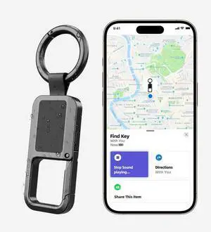 Keychain Tracker Tag, Works with Apple Find My (iOS Only), Heavy Duty Car Key Chain for Men, llaveros para Hombres Carabiner Keychain Anti-Lost Key Finder Keychain Tracker Tag, Works with Apple Find My (iOS Only), Heavy Duty Car Key Chain for Men, llaveros para Hombres Carabiner Keychain Anti-Lost Key Finder