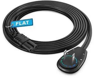 2-Prong TV Power Cord 3ft, 360° Rotating Flat Plug, UL Certified, Non-Polarized, Compatible with Samsung, LG, Sony, TCL, Hisense, and More LED LCD Smart TVs, Black 2-Prong TV Power Cord 3ft, 360° Rotating Flat Plug, UL Certified, Non-Polarized, Compatible with Samsung, LG, Sony, TCL, Hisense, and More LED LCD Smart TVs, Black