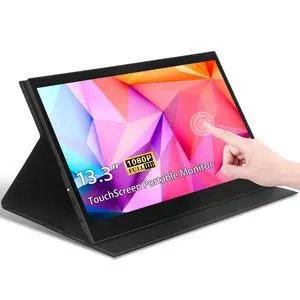 13.3" Touchscreen Portable Monitor, 1080P FHD IPS Display, USB-C & HDMI Plug-and-Play, Dual Speakers, Smart Cover & VESA Mount, External Monitor for Laptop, PC, Smartphone & Game Consoles 13.3" Touchscreen Portable Monitor, 1080P FHD IPS Display, USB-C & HDMI Plug-and-Play, Dual Speakers, Smart Cover & VESA Mount, External Monitor for Laptop, PC, Smartphone & Game Consoles