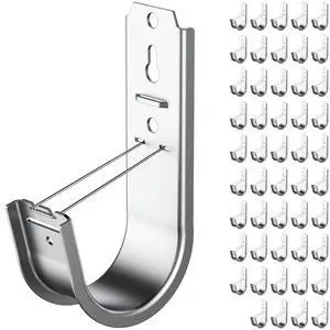 50 Pack 2 Inch J Hook Wall Mount J Hook with Retainer Clip | Galvanized Steel Wall Cable Hooks Smooth Round Edge J Hook for Hanging Wire Cable Management & Organization Solution 50 Pack 2 Inch J Hook Wall Mount J Hook with Retainer Clip | Galvanized Steel Wall Cable Hooks Smooth Round Edge J Hook for Hanging Wire Cable Management & Organization Solution