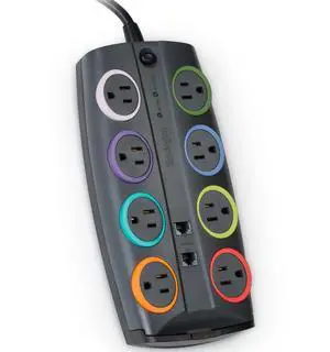 SmartSockets 8-Outlet, 8-Foot Cord, & 3090 Joules Premium Surge Protector (K62691NA) Gray SmartSockets 8-Outlet, 8-Foot Cord, & 3090 Joules Premium Surge Protector (K62691NA) Gray