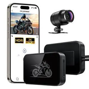 Motorcycle Dash Cam, 2K Single Lens Ultra HD Front Camera | IP67 Waterproof, Loop Recording, 24H Parking Monitor, Wide Angle, Night Vision, App Control, Max Support 128GB Motorcycle Dash Cam, 2K Single Lens Ultra HD Front Camera | IP67 Waterproof, Loop Recording, 24H Parking Monitor, Wide Angle, Night Vision, App Control, Max Support 128GB