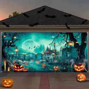 Halloween Garage Door Decorations Background Large Hanging Backdrop Halloween Garage Wall Decorations Baby Shower Party Indoor Outdoor Decor Banner Cover 16x7ft Halloween Garage Door Decorations Background Large Hanging Backdrop Halloween Garage Wall Decorations Baby Shower Party Indoor Outdoor Decor Banner Cover 16x7ft