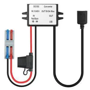 DC 12V/24V/36V/48V/60V/72V to 5V 3A 15W USB A Female Step Down Converter, USB Buck Converter 10V-90V to 5V Module Power Voltage Regulator for USB-A Port Devices DC 12V/24V/36V/48V/60V/72V to 5V 3A 15W USB A Female Step Down Converter, USB Buck Converter 10V-90V to 5V Module Power Voltage Regulator for USB-A Port Devices