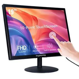 Touchscreen Monitor 19" FHD 1440x900 Multi-Touch Screen HDMI VGA Type-A Touch Port Dual Speakers,60Hz,VESA,Brightness 300cd/m²,Tilt Adjust,PC Office Desktop Business Computer Touch Display Touchscreen Monitor 19" FHD 1440x900 Multi-Touch Screen HDMI VGA Type-A Touch Port Dual Speakers,60Hz,VESA,Brightness 300cd/m²,Tilt Adjust,PC Office Desktop Business Computer Touch Display