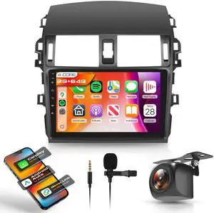 4 Core 64G Android Car Stereo for Toyota Corolla 2009-2013 with Wireless CarPlay Android Auto, 9 Inch Touchscreen Car Radio with GPS WiFi Mirror Link SWC Bluetooth AM/FM/RDS Radio EQ Backup Camera 4 Core 64G Android Car Stereo for Toyota Corolla 2009-2013 with Wireless CarPlay Android Auto, 9 Inch Touchscreen Car Radio with GPS WiFi Mirror Link SWC Bluetooth AM/FM/RDS Radio EQ Backup Camera
