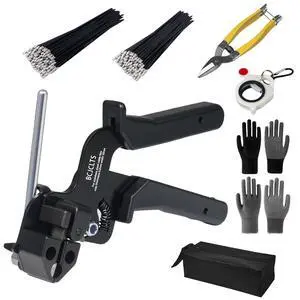 Metal Zip Ties Gun Kit, with 300pcs Uv Resistant Metal Zip, Heavy Duty Adjustable Fastening Cutting Tie Tool Setsfor Chainlink Fence,Exhaust Pipe, Chicken Coop, Farm Use Metal Zip Ties Gun Kit, with 300pcs Uv Resistant Metal Zip, Heavy Duty Adjustable Fastening Cutting Tie Tool Setsfor Chainlink Fence,Exhaust Pipe, Chicken Coop, Farm Use