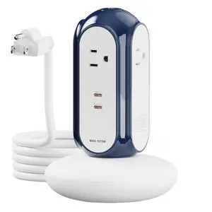 Power Strip Tower with 2 USB-C Ports (30W Fast Charing), 1420J Surge Protector, 4 AC Outlets, 6.6FT Extension Cord with Overload Protection, 1875W/15A Charging Station for Home Office Desk Power Strip Tower with 2 USB-C Ports (30W Fast Charing), 1420J Surge Protector, 4 AC Outlets, 6.6FT Extension Cord with Overload Protection, 1875W/15A Charging Station for Home Office Desk